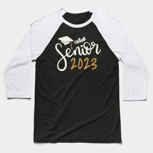 Senior 2023 Scroll and Cap Baseball T-Shirt